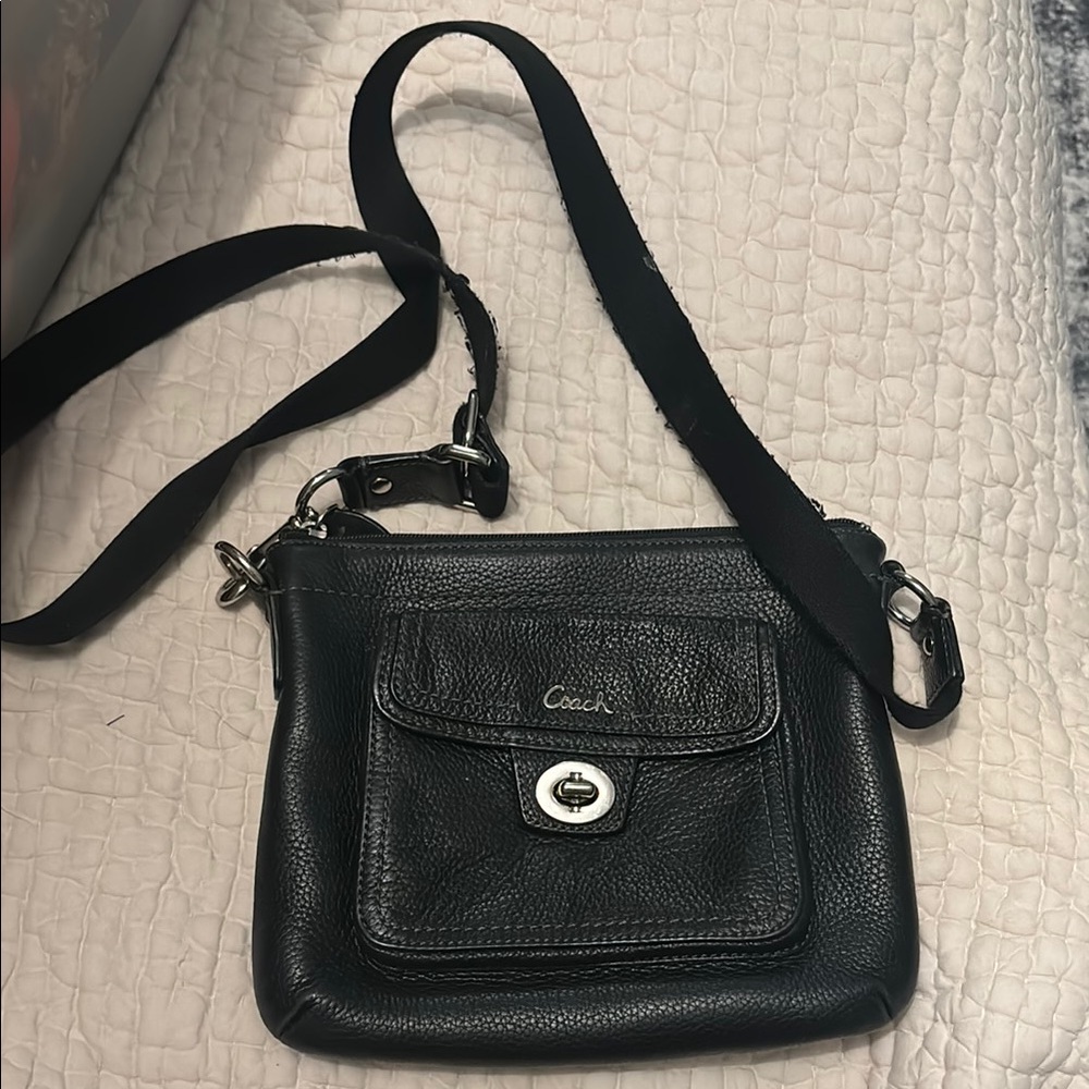 Coach Black Pebbled Leather Crossbody Bag